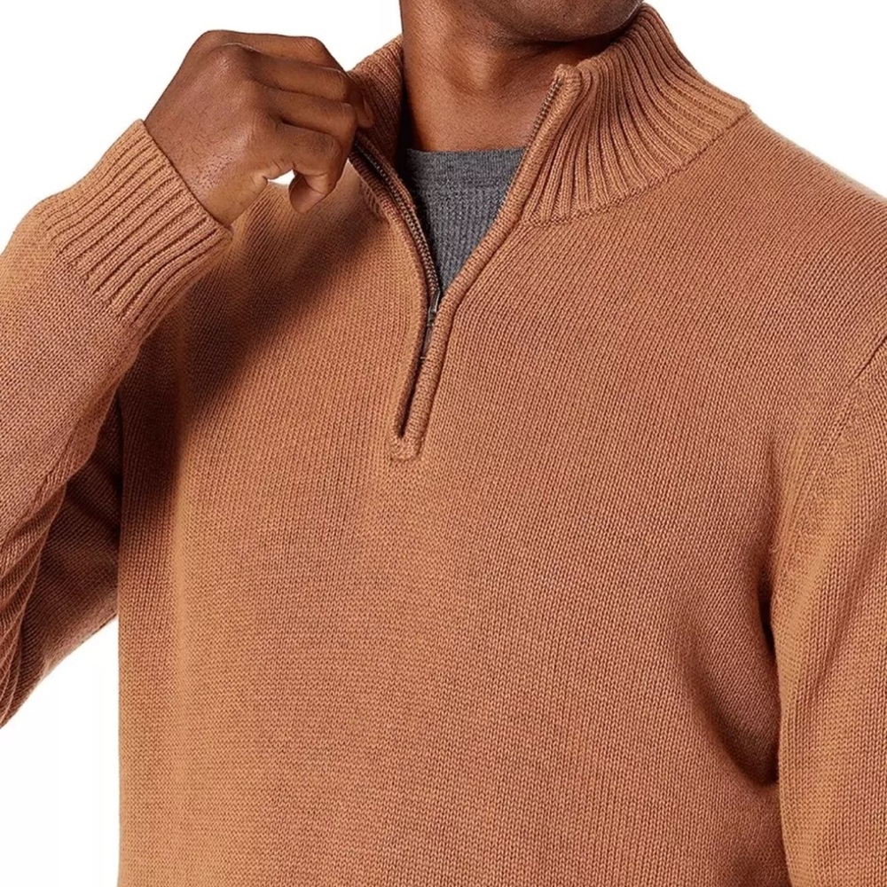 Goodthreads Men's Soft Cotton Quarter Zip Sweater Size Medium Pullover